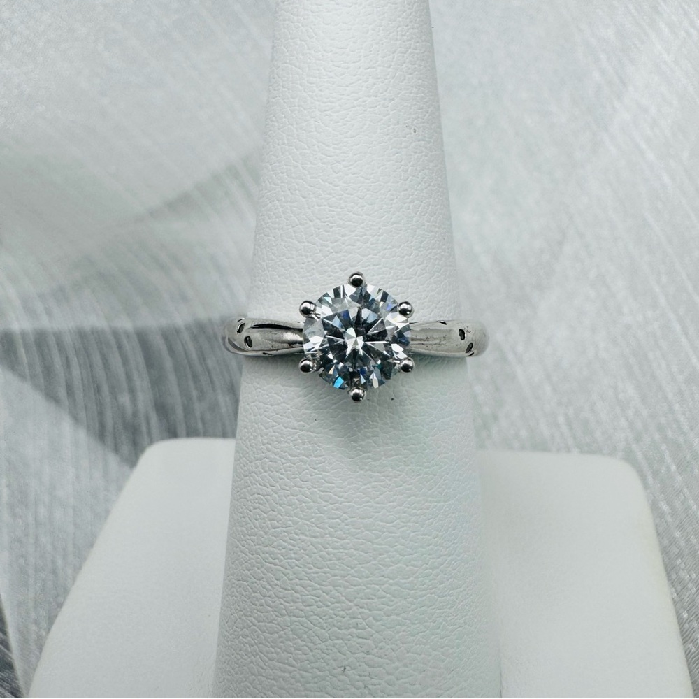 Classic Solitaire Silver Ring with Clear Stone